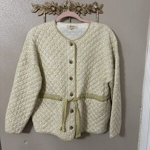 Madewell Cream Floral Quilted Jacket